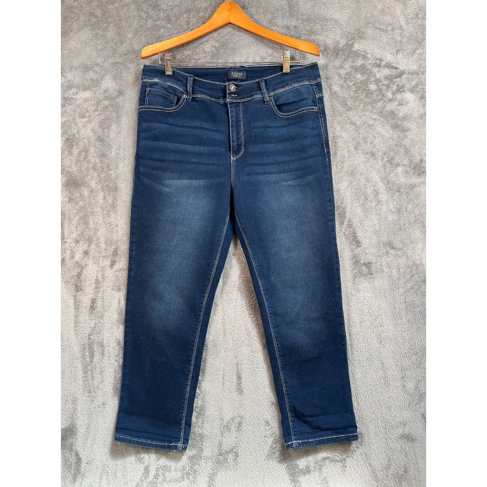 Curve Appeal Jeans Womens 14 32 (34x24) Blue Stretch Skinny High Rise Casual